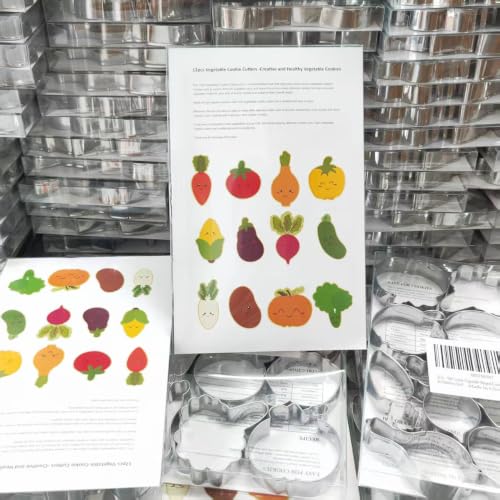 MrCookie Vegetable Shaped Cookie Cutters Set,Stainless Steel - color: Vegetable