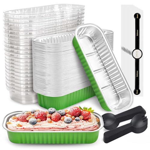 NPLUX Halloween Mini Cake Tins, 6.8oz 50 Pack Green for Parties - color: Green