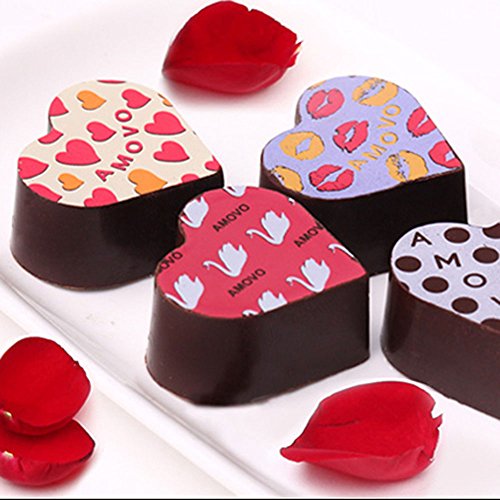 Chocolate Transfer Sheet Mold Polycarbonate Chocolate Mold DIY Handmade Chocolate Magnetic Chocolate Mold Candy Mould Heart Shaped (19325) - size: Heart