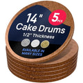 O'Creme Rose Gold Foil Round Cake Board - Gorgeous Design, Sturdy & Durable 1/2" Thick Drums, 14" Diameter - Pack of 5 Disposable Circles - color: Red, size: 14"