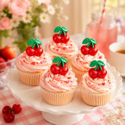 14 Cavity Cherry Silicone Mold for Chocolate and Candy, Fruit Design - color: Pink-XY036