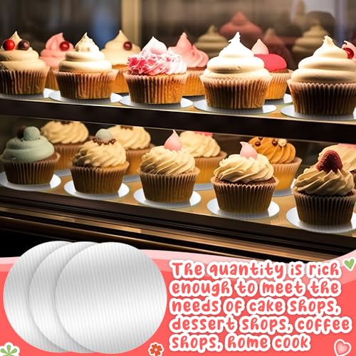 Newtay 100 Pcs 5 Inch Mini Round Cake Boards, Silver - color: Silver