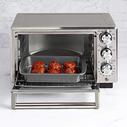 Ecolution Non-Stick Toaster Oven Bakeware Set 4-Piece, Carbon Steel, Easy to Clean and Perfect for Single Servings, Gray - color: Gray