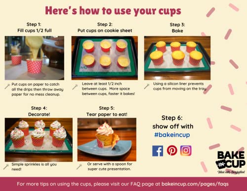 Paper Baking Cups (Polka Dots), Greaseproof Disposable Cupcake Liners (Yellow, Large Cups (50-Pack)) - color: Yellow