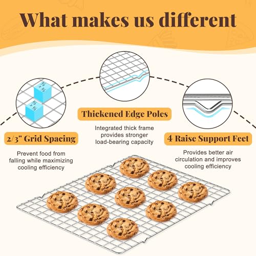 2 PCS Grid Wire Baking Cooling Racks, 10" x 15", Silver - color: Silver, size: 10“ x 15”-2 Pack