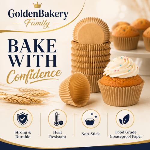 Mini Muffin Liners,500 pcs Natural Mini Cupcake Liners for Baking - color: Natural（500pcs）