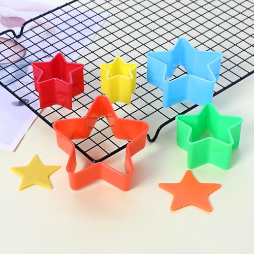 Cookie Cutter Set for Baking, 5PCS Sandwich Fondant Cake Fruit Vegetable Shapes Cutter Set (Star) - color: Star