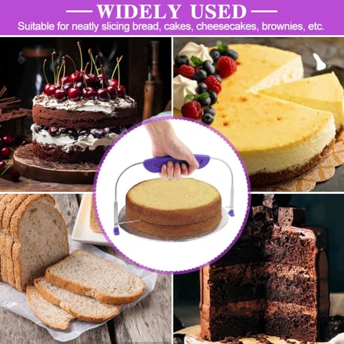 Cake Leveler & Slicer, Adjustable Cake Cutter Slicer Leveler - color: Purple