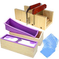 Voulosimi Cake Moulds - Making Cutting Mold with Wavy Cutter & Straight Slicer and 100 Pcs 6 x 6 inch Shrink Wrap Bags - color: Steel Straight Scraper/Cutting Mold Kit