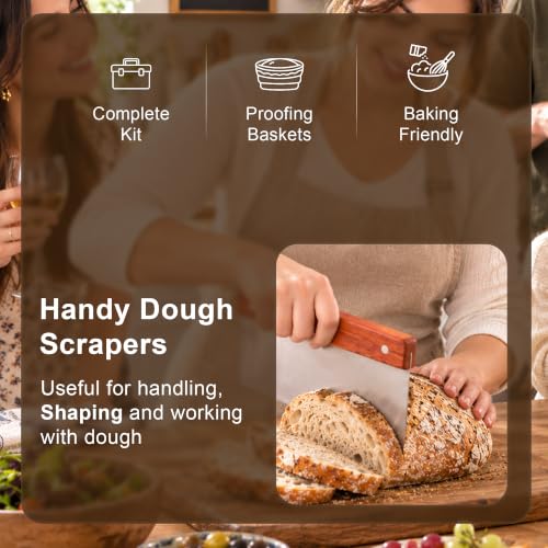 Sourdough Starter Kit with Proofing Baskets - Bread Baking Tools Set