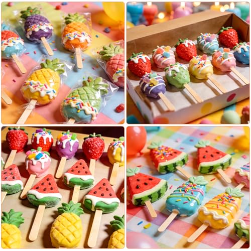 Juome Cake Pop Mold Kit, Fruit Shape Cakesicle Molds Silicone - color: Fruit