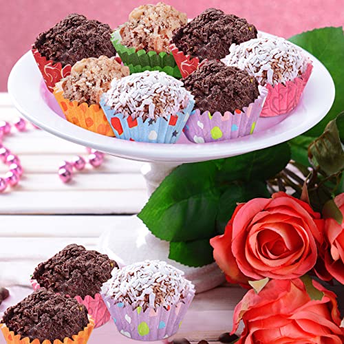 Funtery 600 Pack Mini Rainbow Cupcake Paper Liners, Muffin Liners, Dot