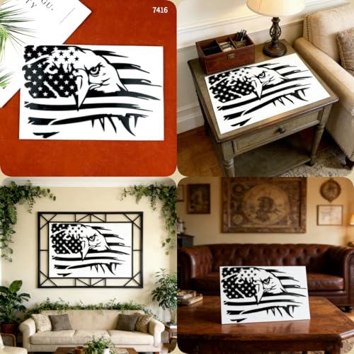 American Eagle Flag Wall Decoration Epoxy Resin Silicone Mold 7416