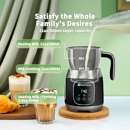 Maestri House DualFro 600 Milk Frother and Steamer 21oz/600mL - color: Black