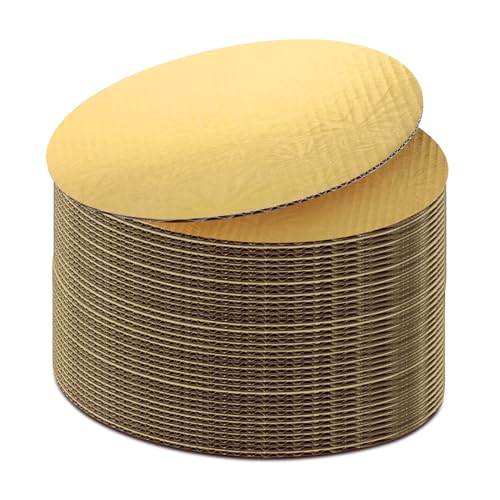 40 Pack Cake Boards Round 10 Inch Disposable Cake Plate Corrugated Cardboard Circles Cake Base Decorating Supplies (Gold 10")