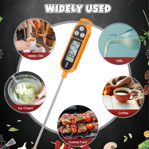 Copkim 6 Pcs Food Thermometer Instant Read Probe BBQ, Orange - color: Orange