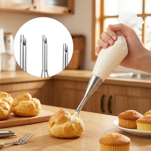 6pcs Cream Icing Piping Nozzle Tip Puff Cream Filling Piping Tips