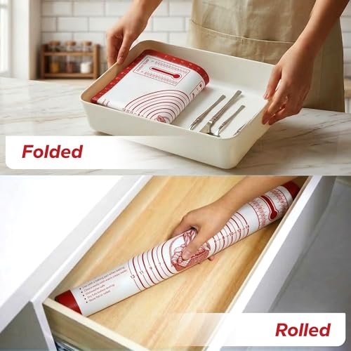 XL Silicone Pastry Mat for Baking Dough Mat, Extra Large 28x20 inches Red - color: Red