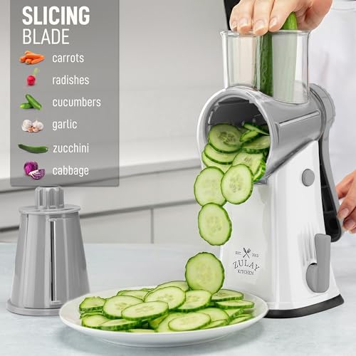 Rotary Cheese Grater Hand Crank, Vegetable Shredder - White & Gray - color: 04 - Gray and White