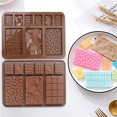 Break Apart Silicone Chocolate Molds, Chocolate Bar Molds, Homemade Protein and Energy Bar Molds, 5 Packs