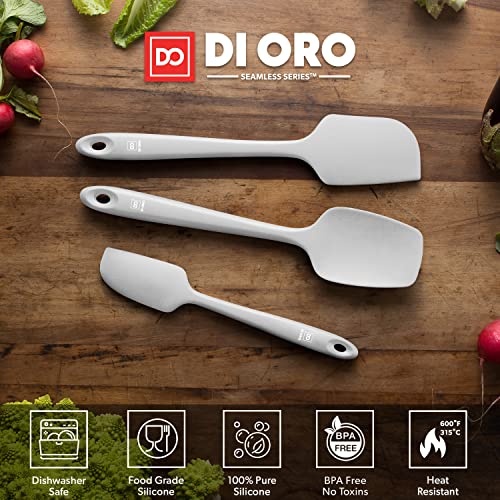 DI ORO Silicone Spatula Set - 600F Heat Resistant, 3-Pc Stone - color: Stone
