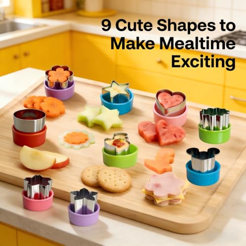 9 PCS 1.5 In Mini Fruit Vegetable Cookie Cutters Set for Kids