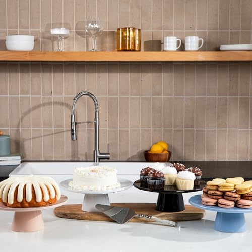THE Cake Stand, 10 Inch Ceramic Pedestal Dessert Stand, Periwinkle - color: Periwinkle
