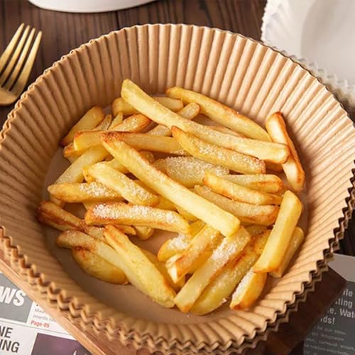 ROOM127 Air Fryer Liners Disposable, 6.3 Inch Round Brown Liners, 300 Count - size: 6.3"Round*300