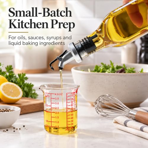 Ackers BORO3.3 4 oz/120 ml Glass Measuring Cup with V-Shaped Spout, 1 Count - size: 120 ML (4 Oz)-SINGLE