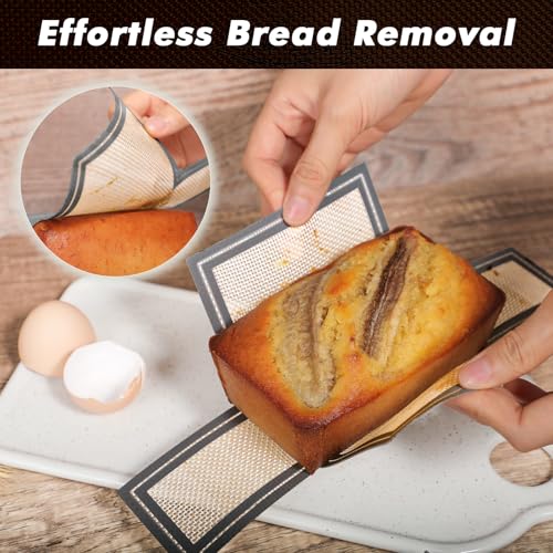 Webake Non-Stick Silicone Loaf Pan Liner for 6x3 Small Banana Bread Pan, 4 Pack Reusable Bread Loaf Pan Liners, Dishwasher Safe - color: Grey 6x3