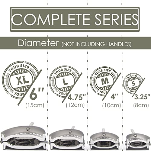 KAYCROWN 6 Inch Empanada Press, Stainless Steel Dumpling Maker Dough Cutter Dumpling Mold for Empanada, Dumpling, Ravioli, Pierogi, Turnovers, Calzone (XL: 6 inch) - size: X-Large 6 inches