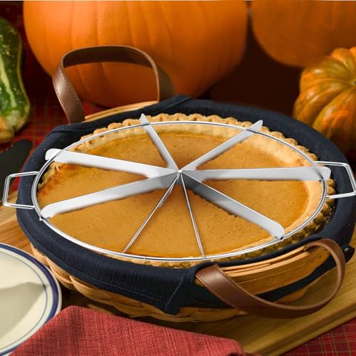2 Pieces Pie Cutter Cake Marker Round 10.6 Inches Diameter Stainless Steel Cake Cutter Slicer Rust Proof, Divider with Side Handle Press for Commercial Home(8 Slice) - style: 8 Slice