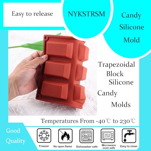 9 Cavity Trapezoid Blocks Silicone Candy Molds - color: Style C