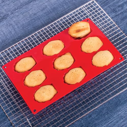 Mrs. Anderson's Baking Silicone Madeleine Cookie Pan, 9 Cup, European-Grade Silicone Bakeware, For Madeleine Cookies And Shell-Shaped Pastries - style: Madeleine