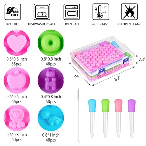 Mini Gummy Candy Silicone Molds Set, 6 Pcs - style: 6pcs