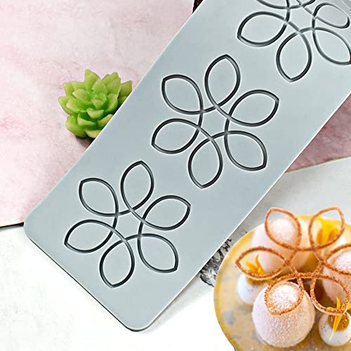 Silicone Lace Mold Hollow 3D Flower Fondant Molds Sugar Edible Cake Mat, Fondant Impression Lace Mats, Flower Pattern Lace Mat for Cake Decorating (Flower A_10x3x0.12 inch) - size: Flower A_10x3x0.12 inch