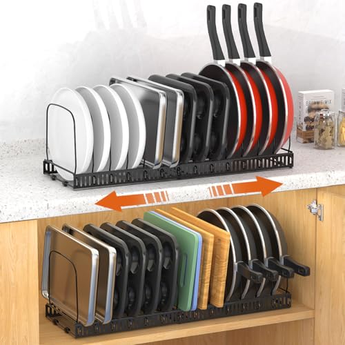 Housolution 2 Pack Cutting Board and Baking Tray Cookie Sheet Organizer - color: Black, size: 14 Dividers, 2 Pack
