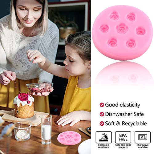 ZiXiang Rose Flower Silicone Molds Daisy Flower Fondant Mold Set Of 4 - color: Style A