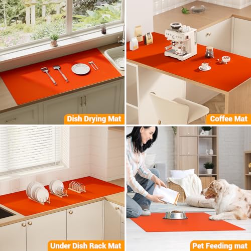 Silicone Protector Mat 47x24 Inch,Orange - color: Orange