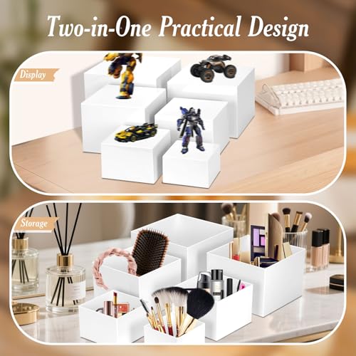 6 PCS Buffet Risers, Large Food Risers for Buffet Table, Dessert Display - color: White, size: 10" 9" 8" 7" 6" 5"