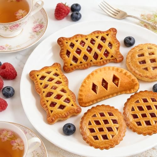 3Pcs Mini Hand Pie Molds - Dough Presser Pocket Pie Molds for Baking - One Press Pie Maker Set for Thanksgiving Christmas Party Potluck with Dumplings and Cookies Shapes - color: White