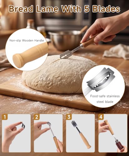 Sourdough Starter Kit with Jar Round & Oval Bread Proofing Basket
