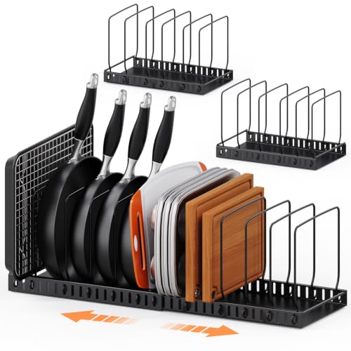 Cutting Board and Baking Sheet Organizer for Cabinet with Solid Metal Base