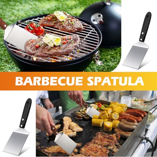 BBTO 20 Pcs Stainless Steel Pizza Servers with Wooden Handle 8x2.5", Black - color: Black