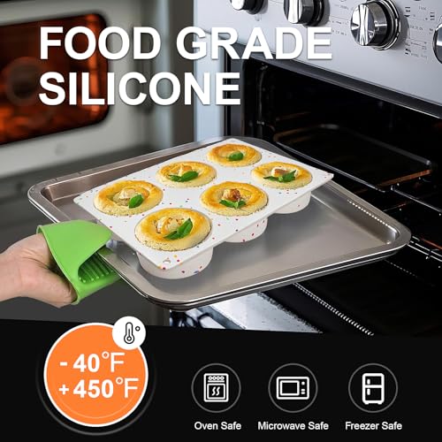 Silicone Egg Bite Molds, 2 Pack Silicone Egg Molds Frittata Pan, Deep 3 Inch Dash Egg Cups Sous Vide Egg Mold Round Rolls Molds for Egg Breakfast Sandwiches Omelets Dinner Rolls Baking - White - color: White, size: Round-2pcs