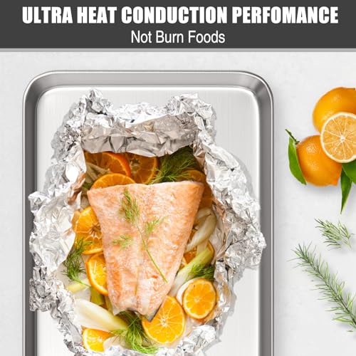 Baking Sheet Cookie Sheet Set of 2, Umite Chef Stainless Steel Baking Pans Tray Professional 9 inch, Non Toxic & Healthy, Mirror Finish & Rust Free, Easy Clean & Dishwasher Safe - size: 9 inch