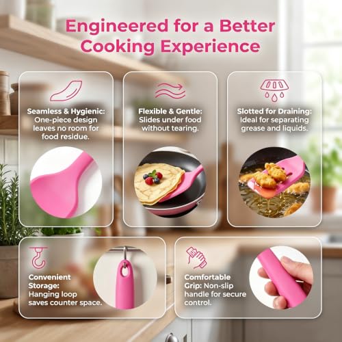 Small Silicone Spatula Set, Mini Spatula Heat Resistant for Serving, Baking - color: Pink