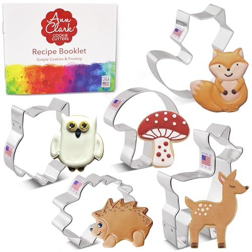 Ann Clark Woodland Cookie Cutter Set of 5, Made in USA