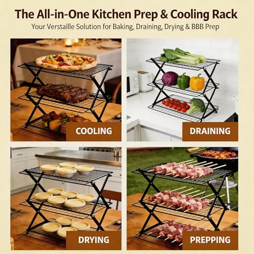 5-Tier Stackable Baking and Cooling Rack for Cookies and Bread