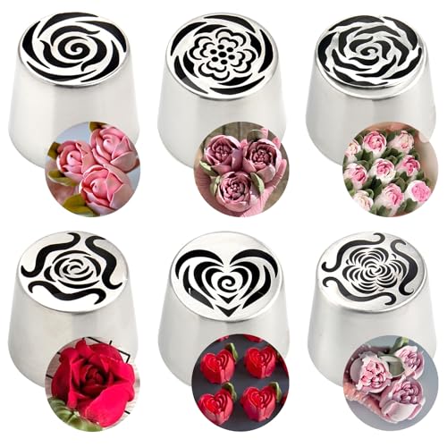 Extra Large Russian Flower Piping Tips, Stainless Steel Icing Tips Set